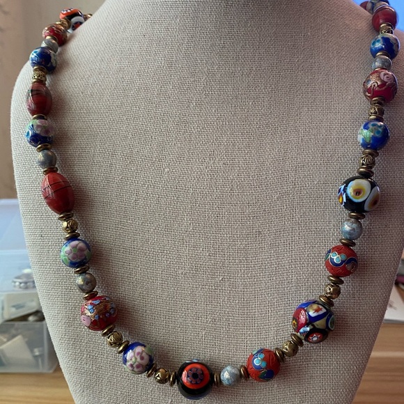 Amazing vintage long Millifiore Bead Necklace - Picture 2 of 15